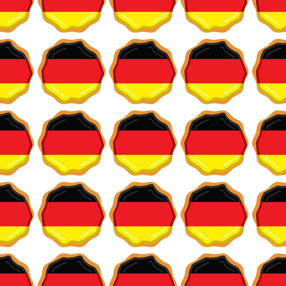 Pattern cookie with flag country Germany in tasty biscuit vector