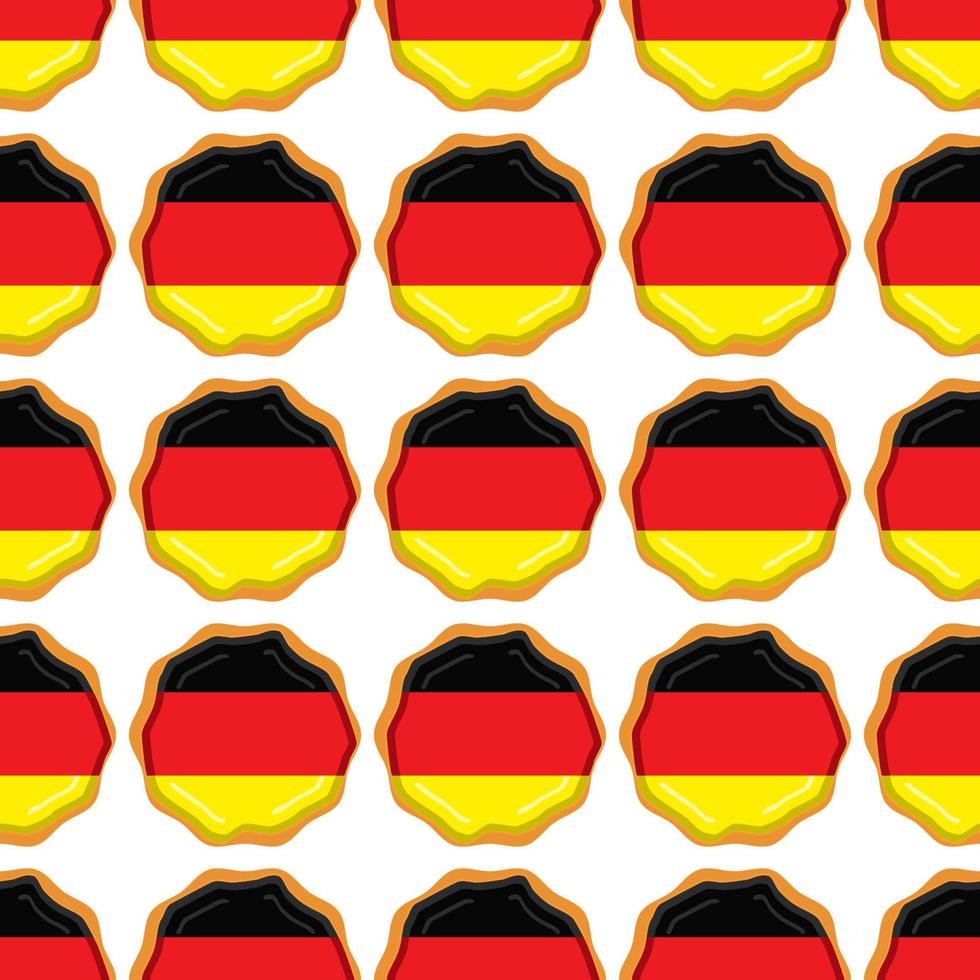 Pattern cookie with flag country Germany in tasty biscuit vector