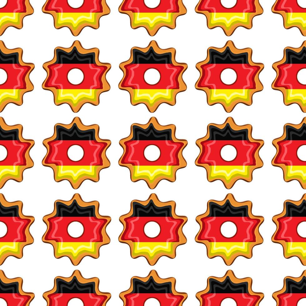 Pattern cookie with flag country Germany in tasty biscuit vector