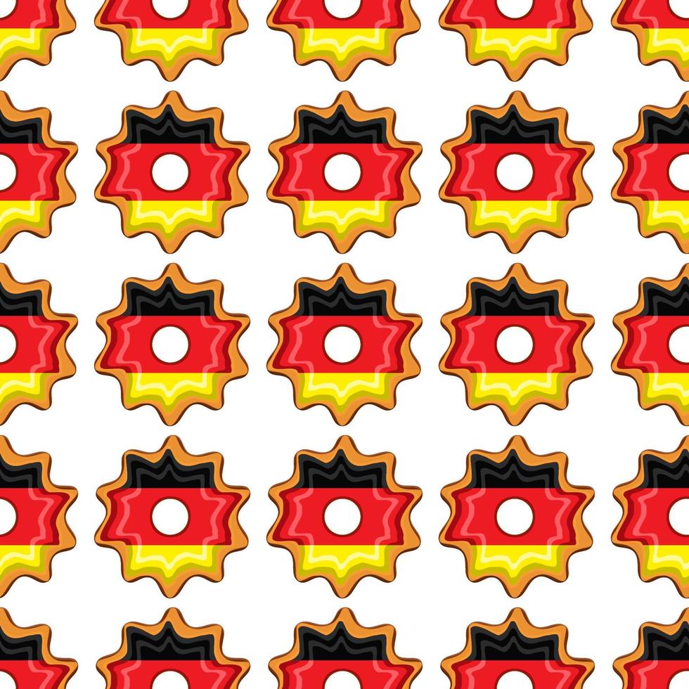 Pattern cookie with flag country Germany in tasty biscuit vector