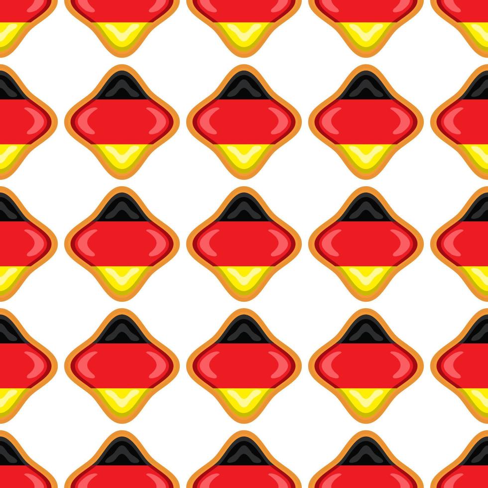 Pattern cookie with flag country Germany in tasty biscuit vector