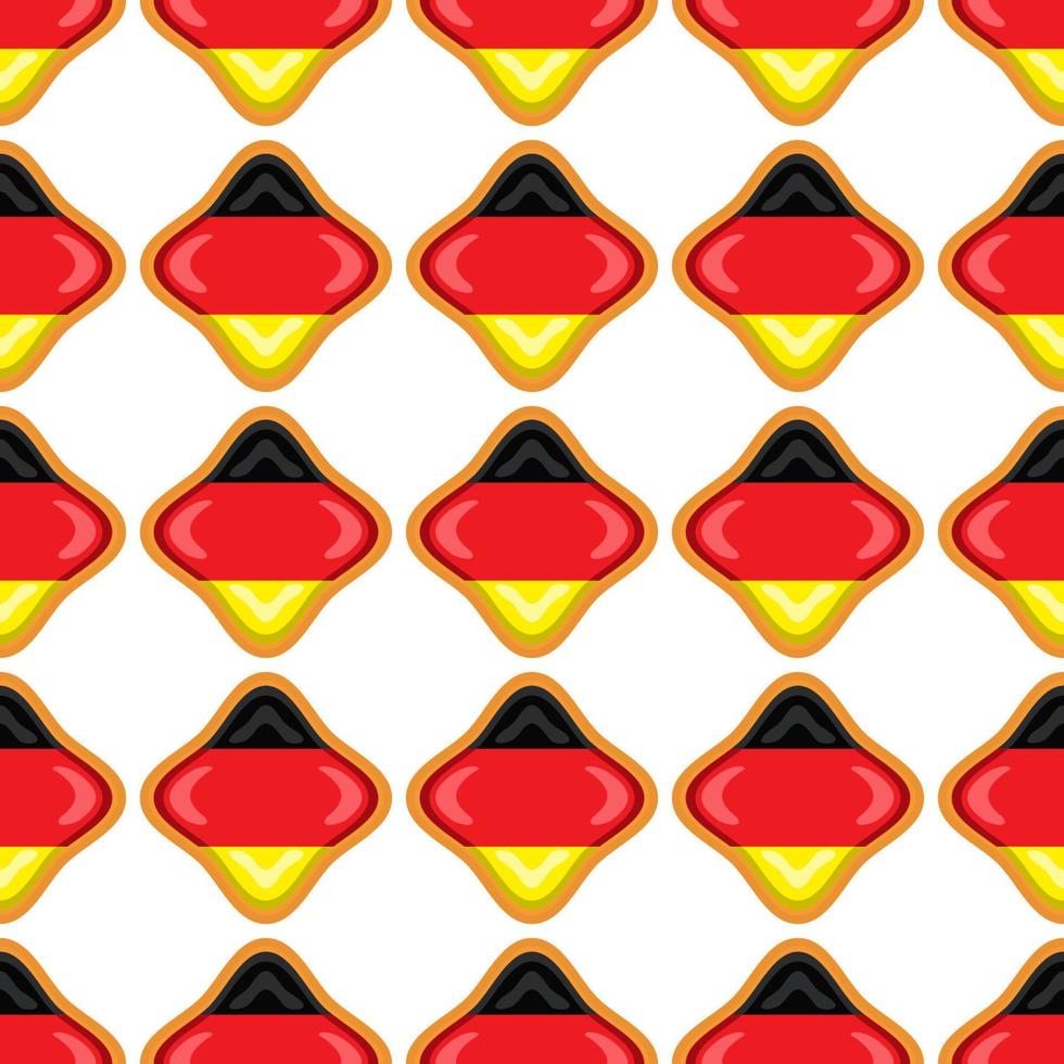 Pattern cookie with flag country Germany in tasty biscuit vector