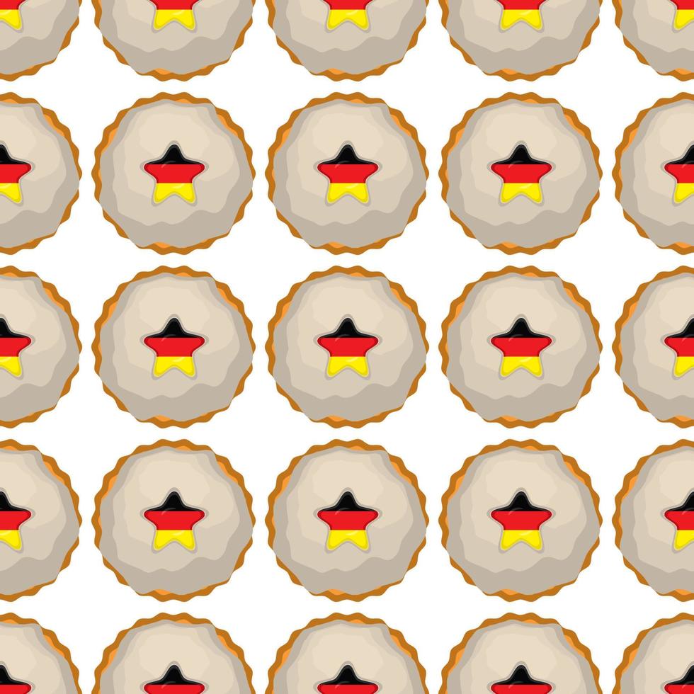 Pattern cookie with flag country Germany in tasty biscuit vector