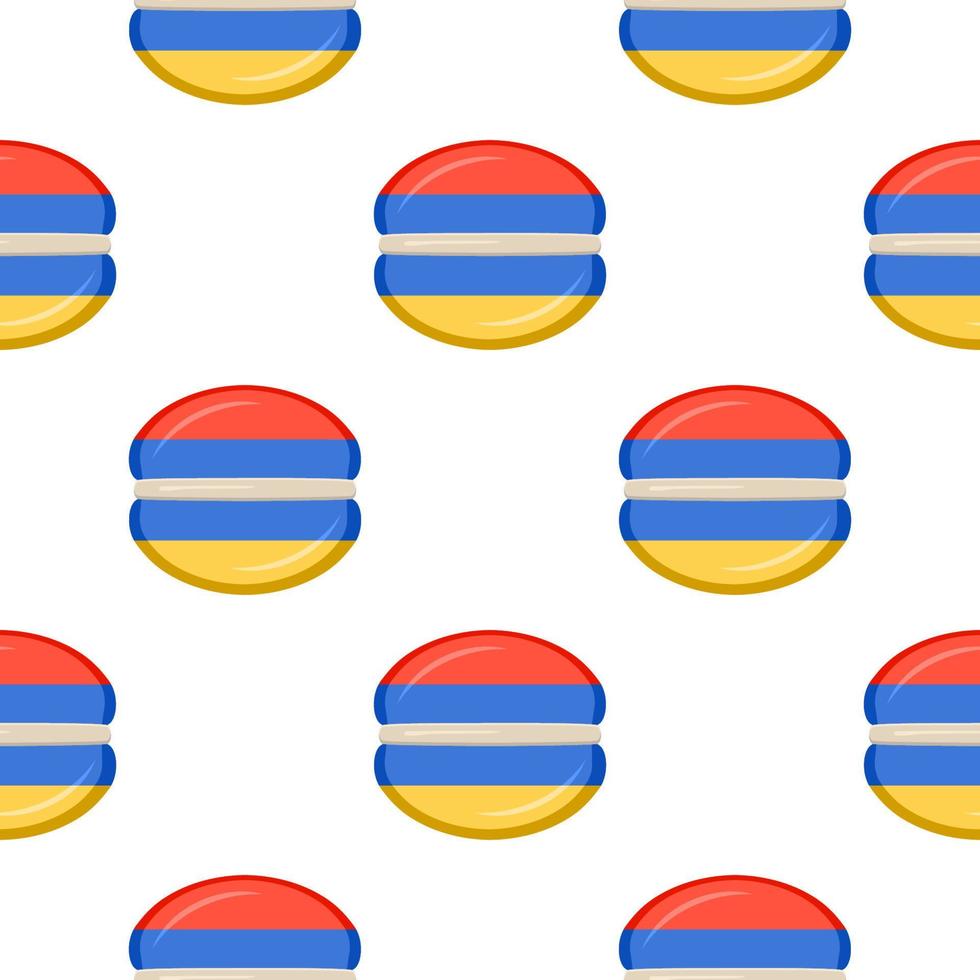 Pattern cookie with flag country Armenia in tasty biscuit vector