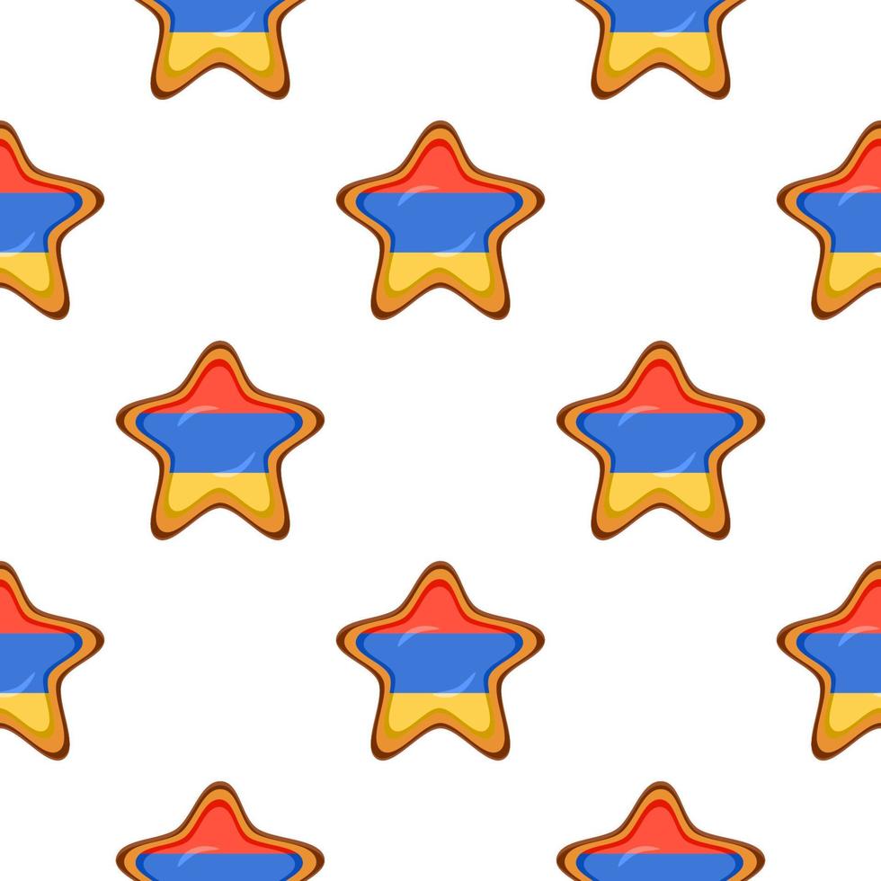 Pattern cookie with flag country Armenia in tasty biscuit vector