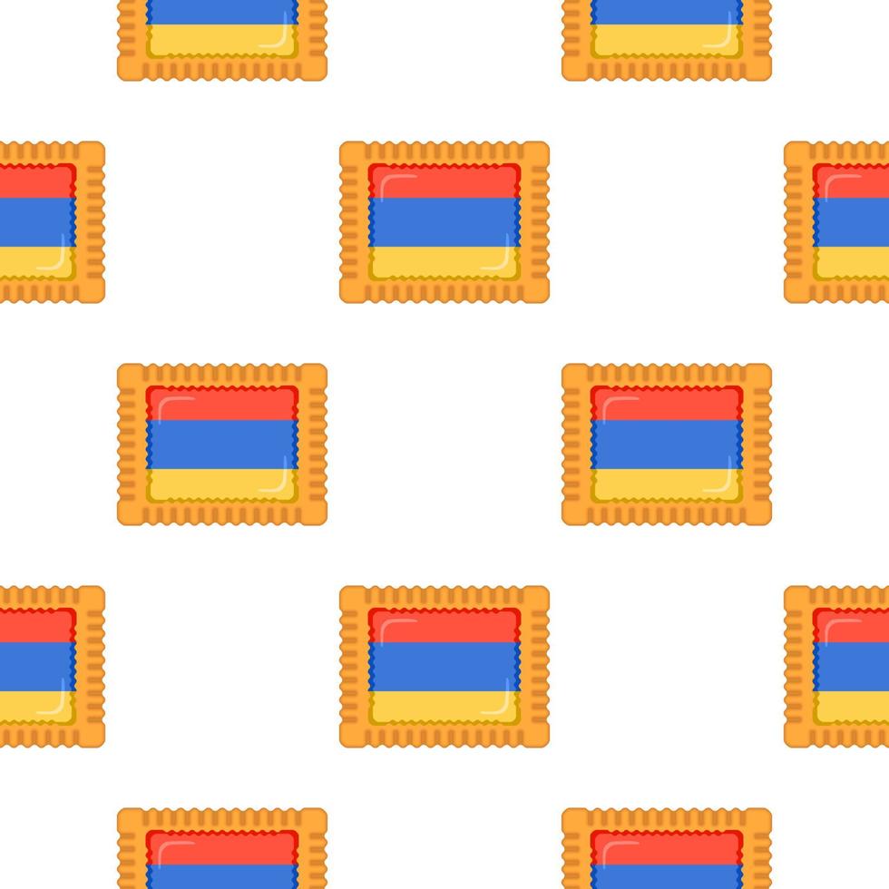 modelo Galleta con bandera país Armenia en sabroso galleta vector