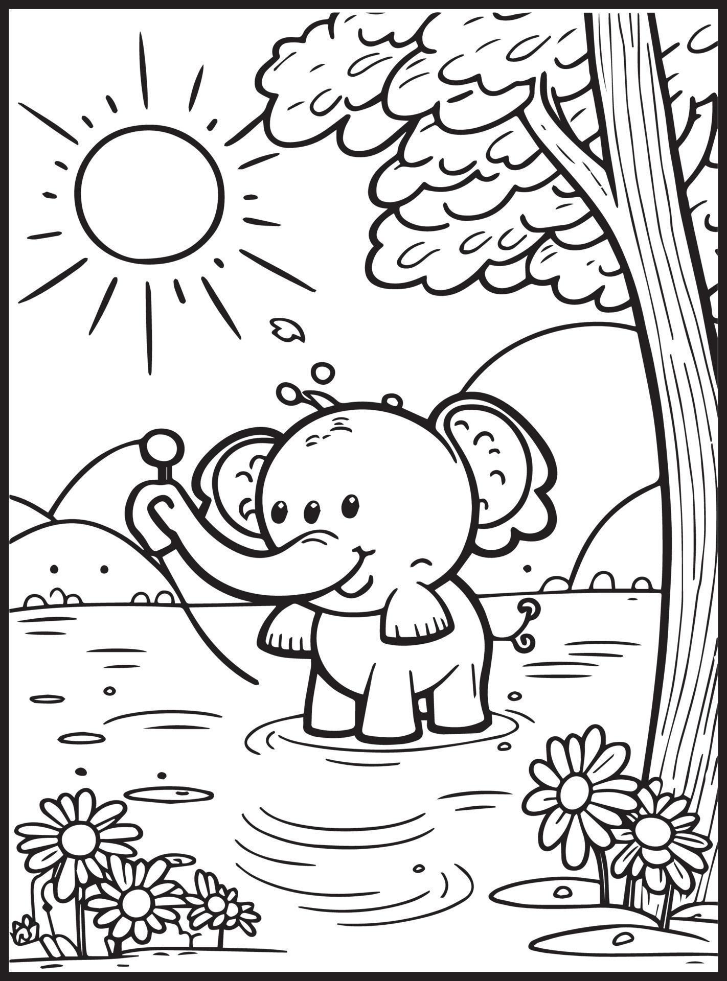 Summer Coloring Pages for kids 23156618 Vector Art at Vecteezy