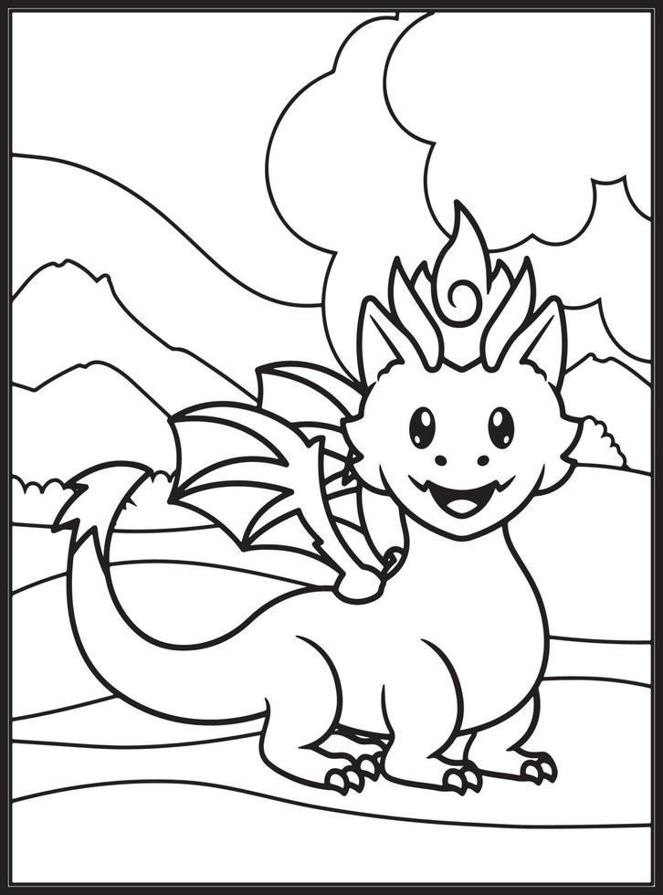Dragon Coloring Pages for Kids vector