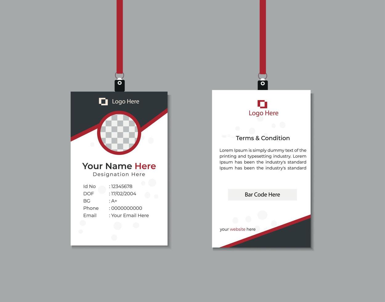 Modern and minimalist id card vector
