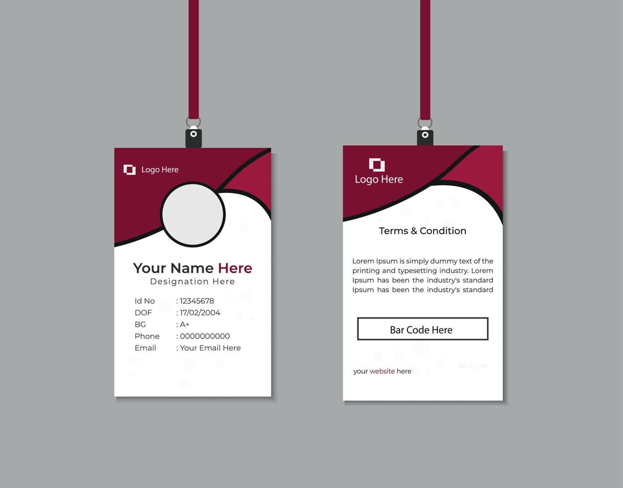 Creative id card Template vector