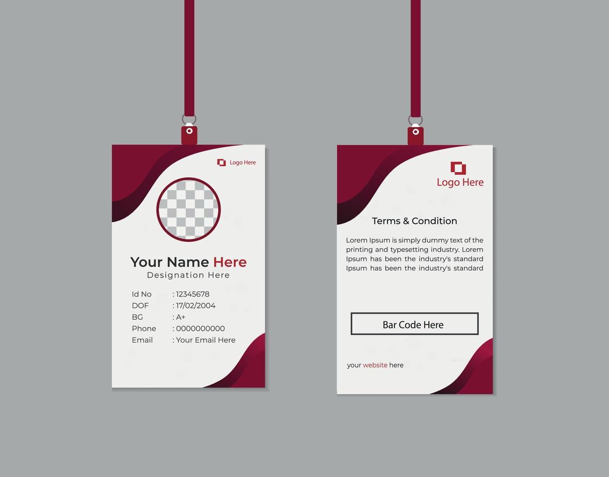Modern and minimalist id card template vector