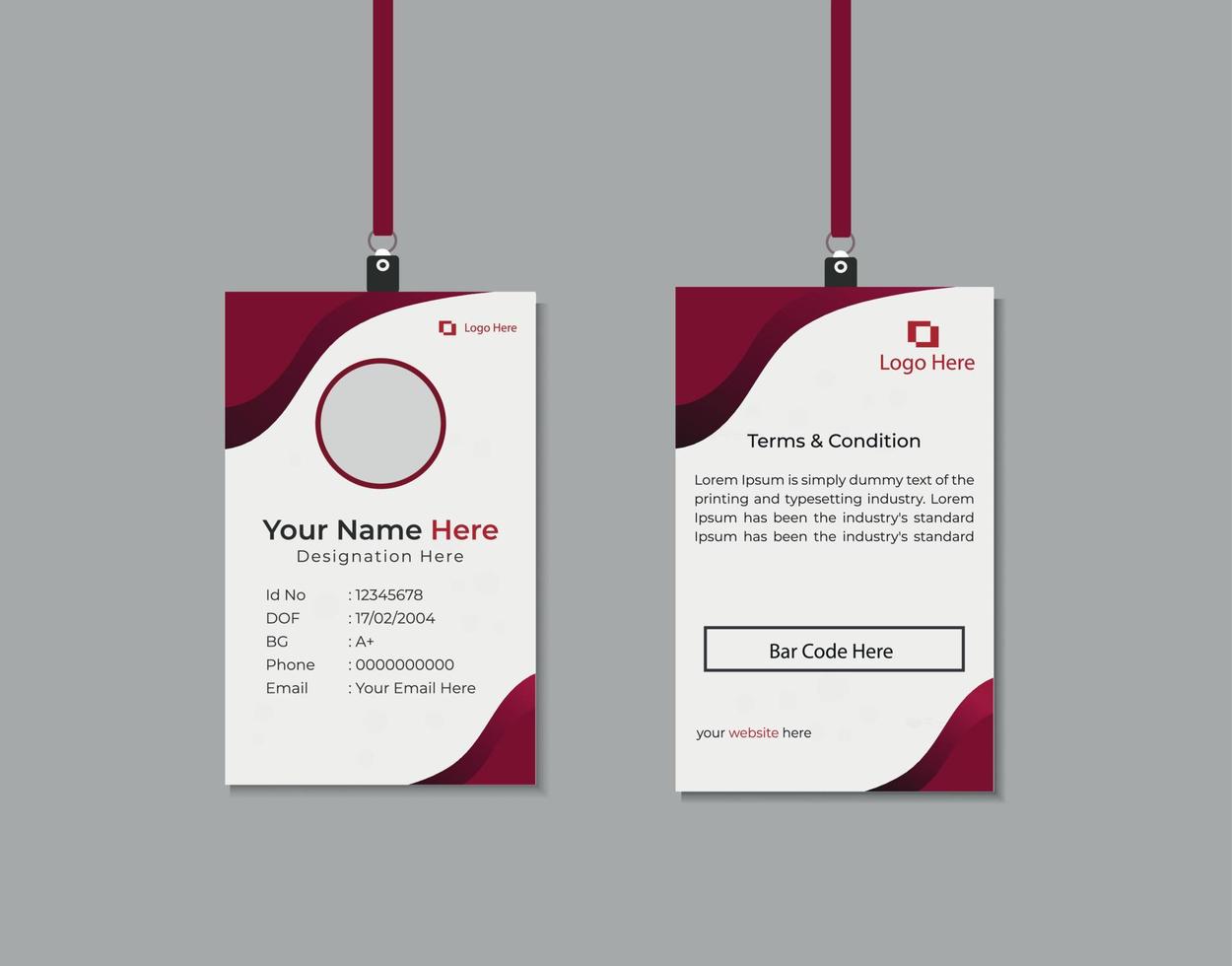 Id Card Template for Your Office vector