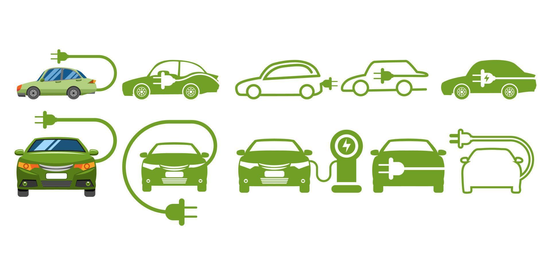 Ev car vector set collection graphic clipart design