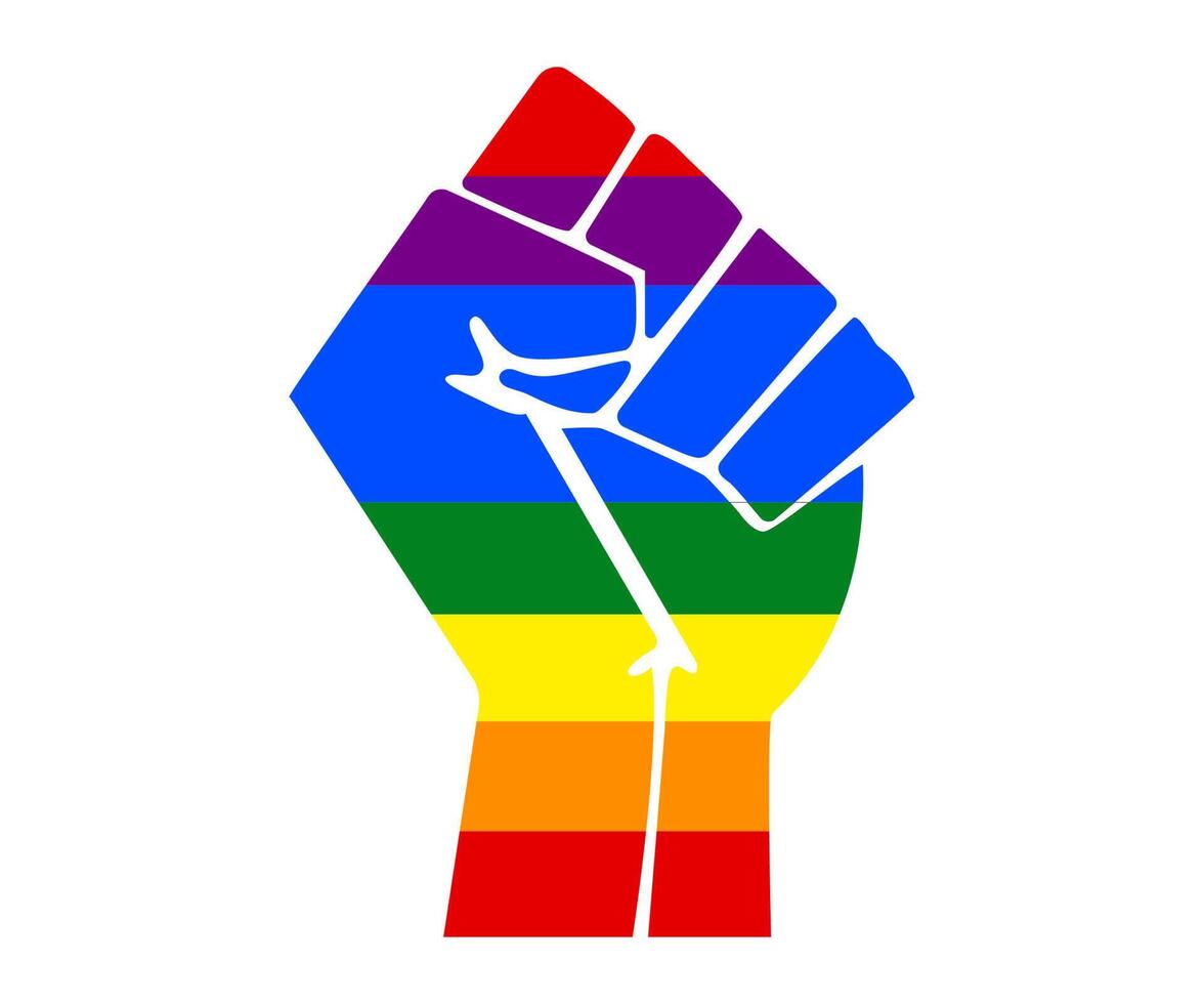 LGBT fist rainbow. pride month. rainbow flag. Vector illustration ...