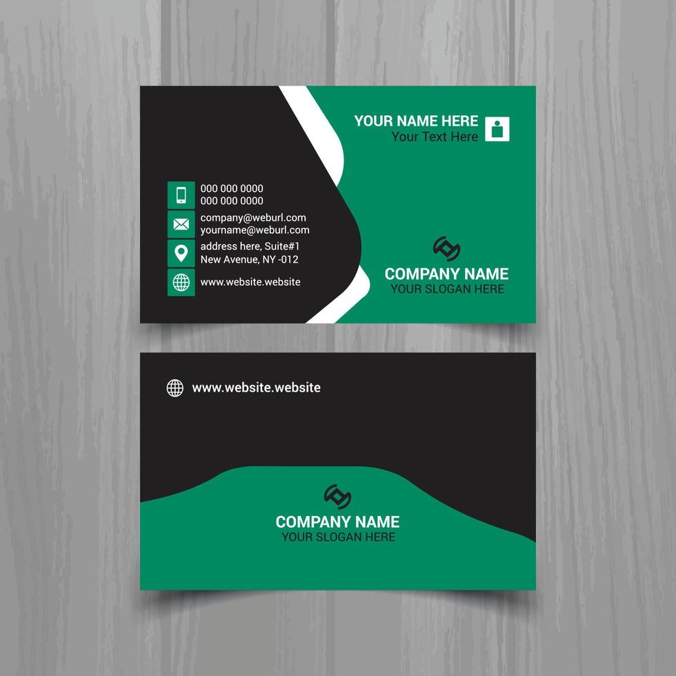 Horizontal business card vector template, simple clean layout design template