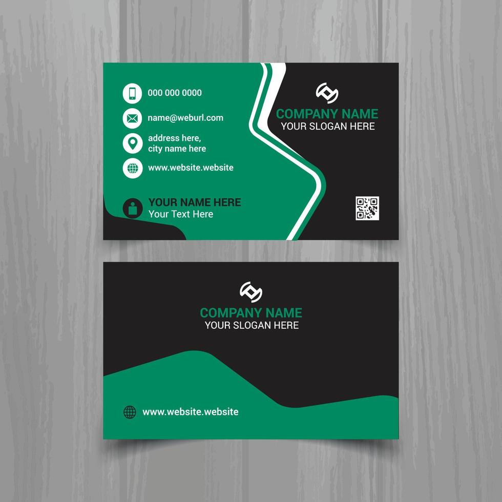 Horizontal business card vector template, simple clean layout design template