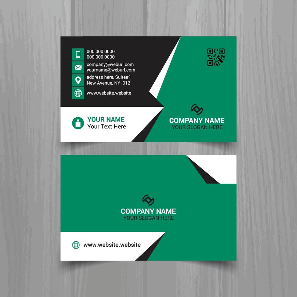 Horizontal business card vector template, simple clean layout design template