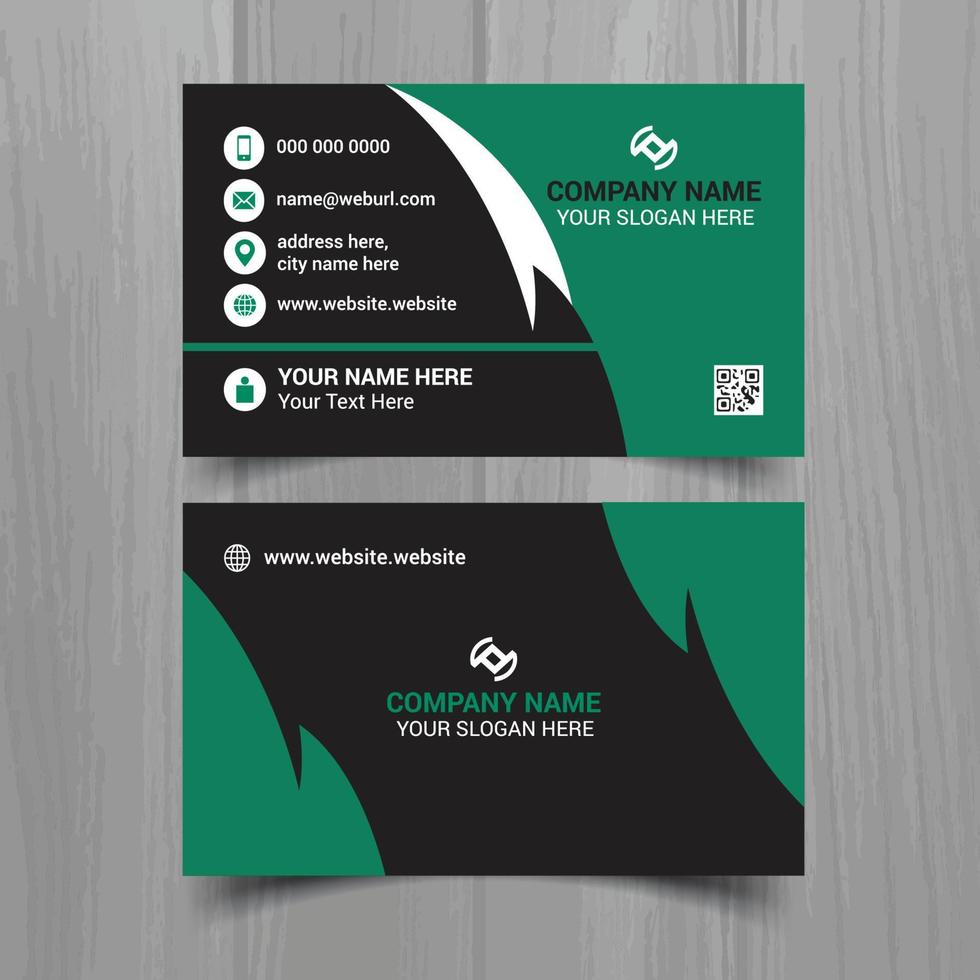 Horizontal business card vector template, simple clean layout design template