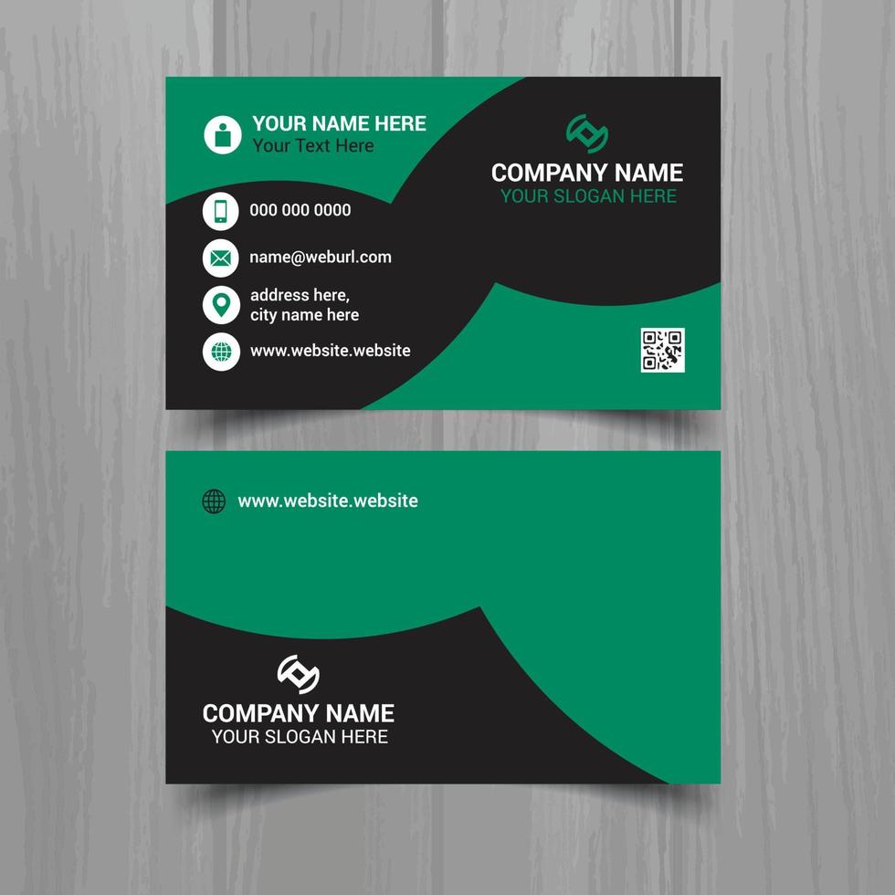 Horizontal business card vector template, simple clean layout design template