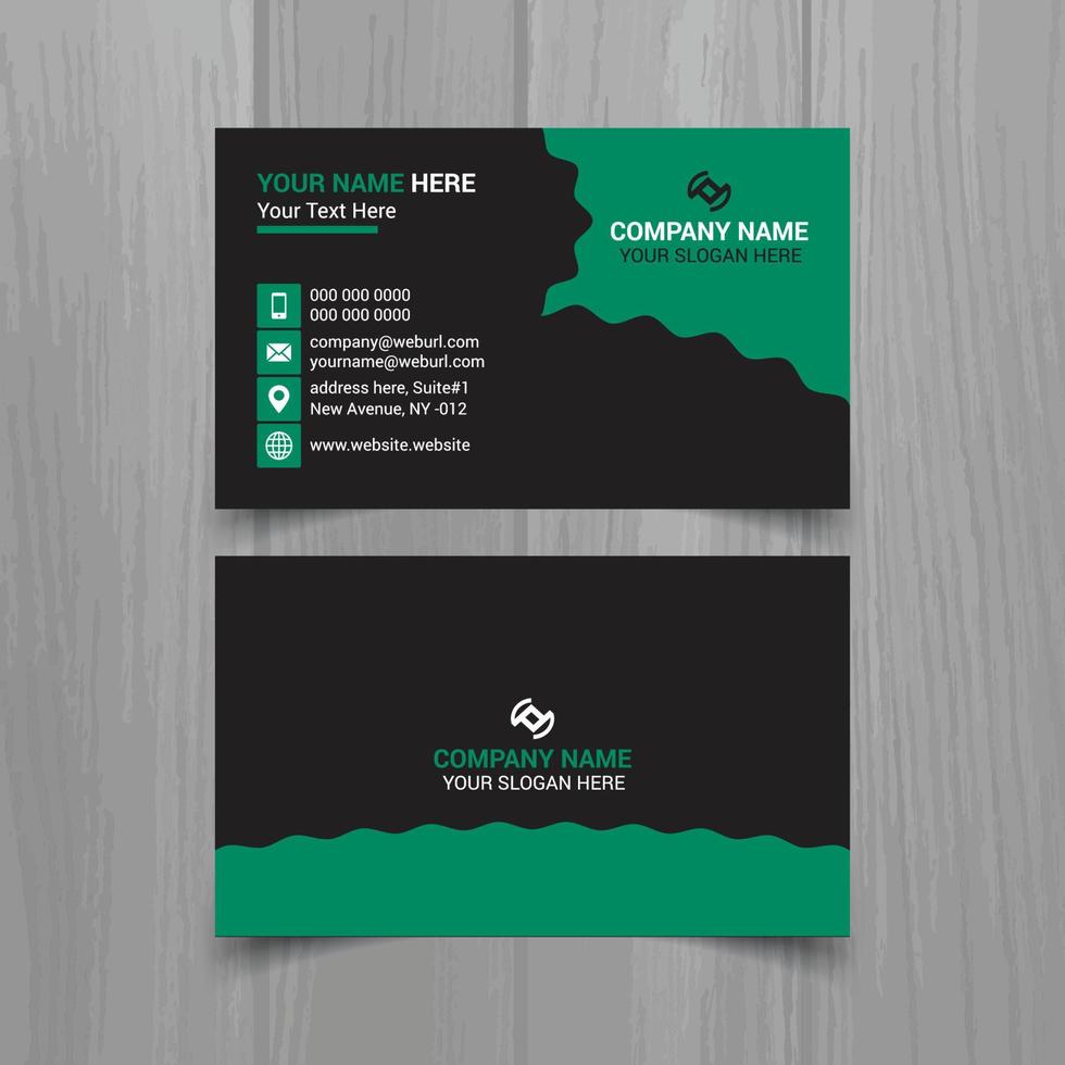 Horizontal business card vector template, simple clean layout design template