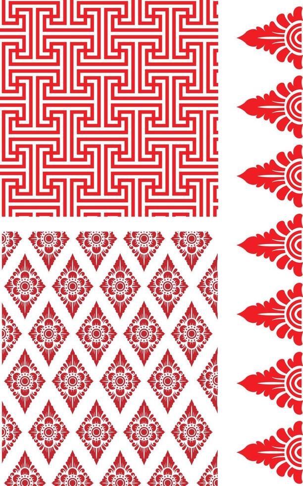 a set of balinese patterns graphic vector