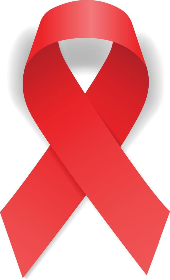 red ribbon HIV Aids vector
