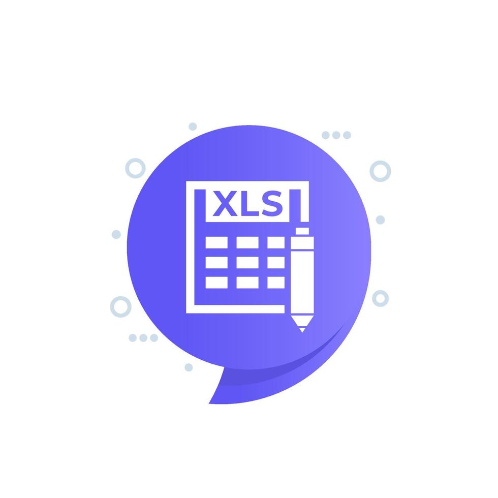 edit xls document icon for web vector