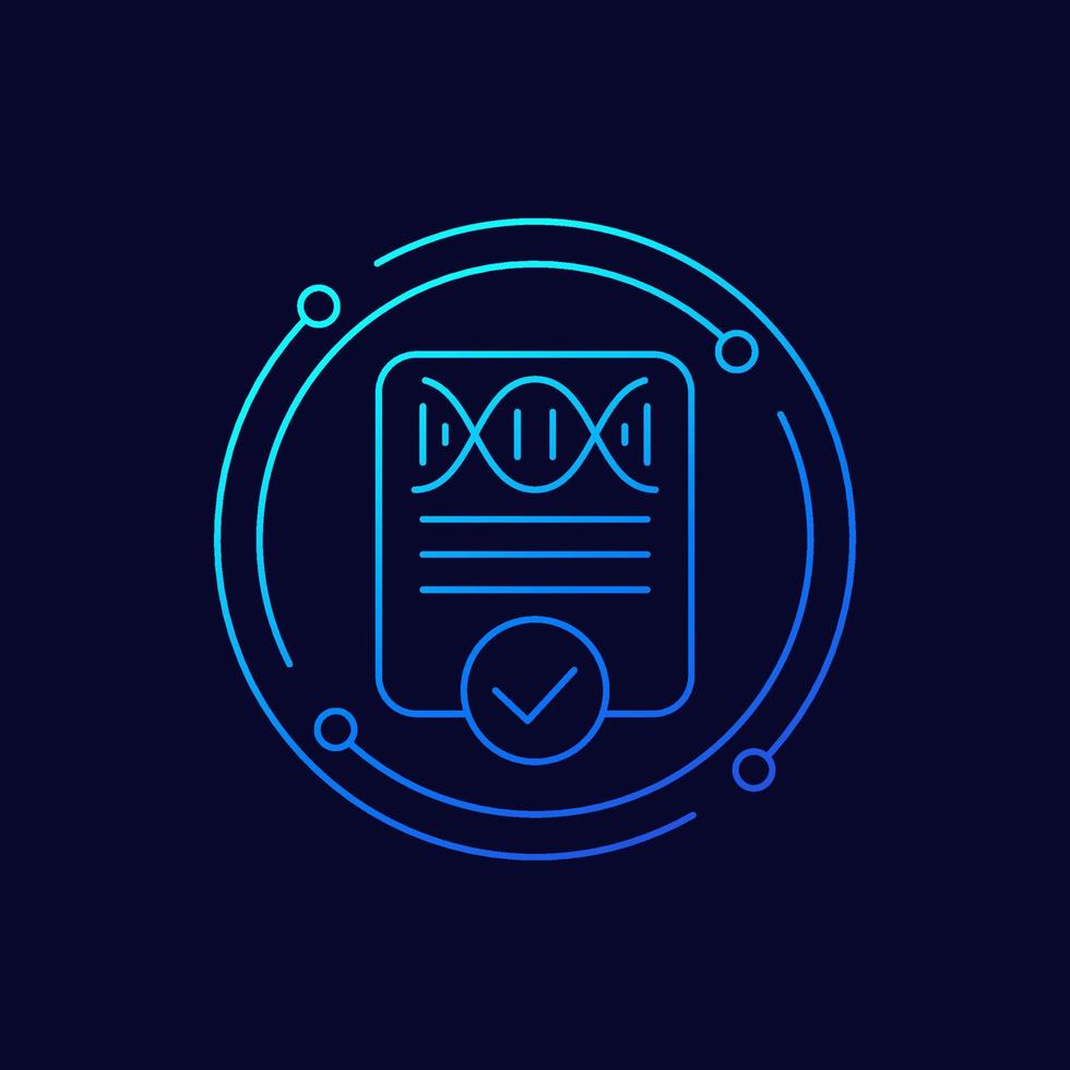 DNA test result icon, linear design vector