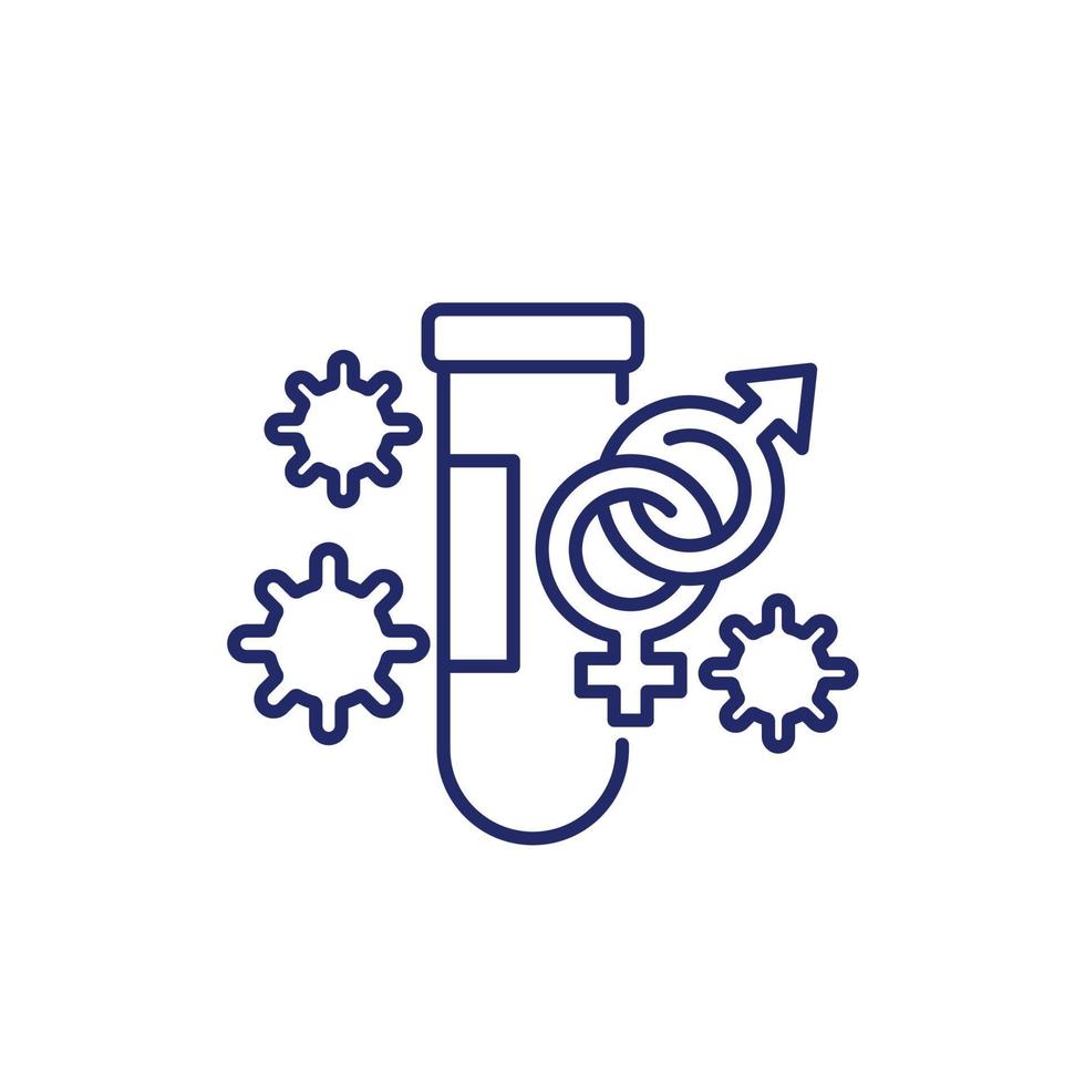 STD testing line icon on white vector
