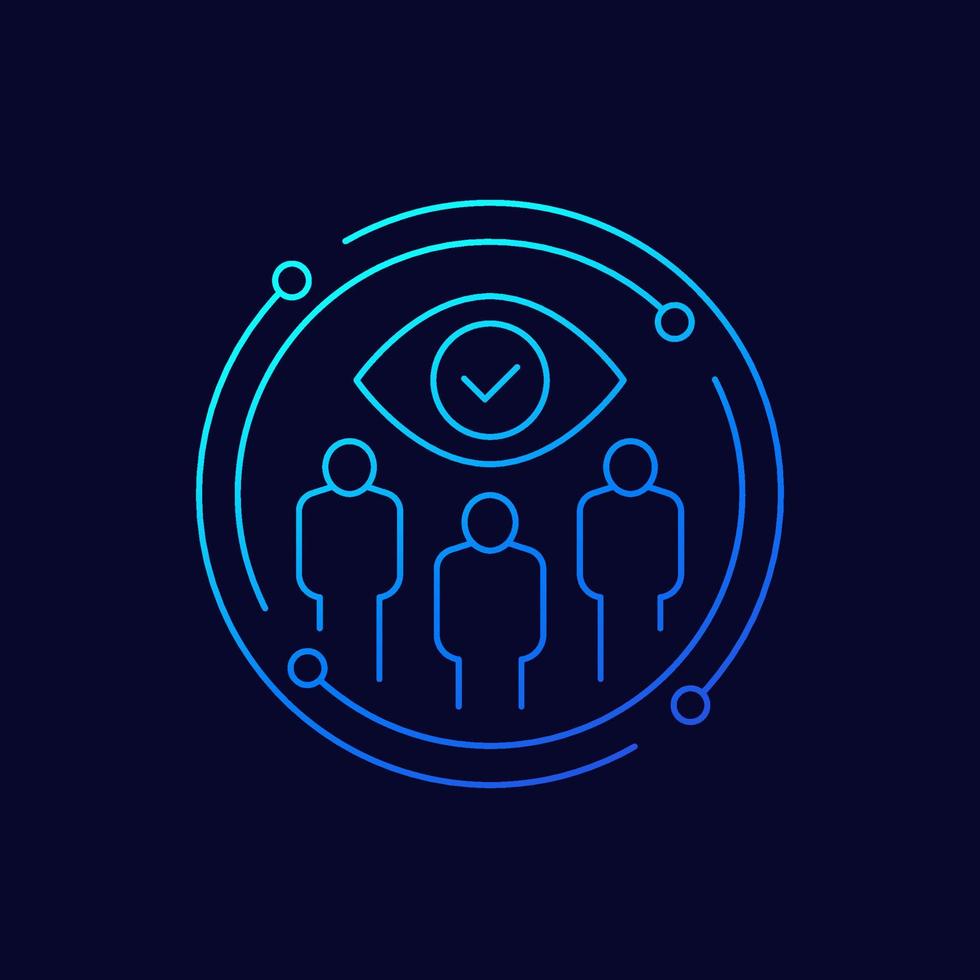 monitoring group icon, linear design 23157028 Vector Art at Vecteezy