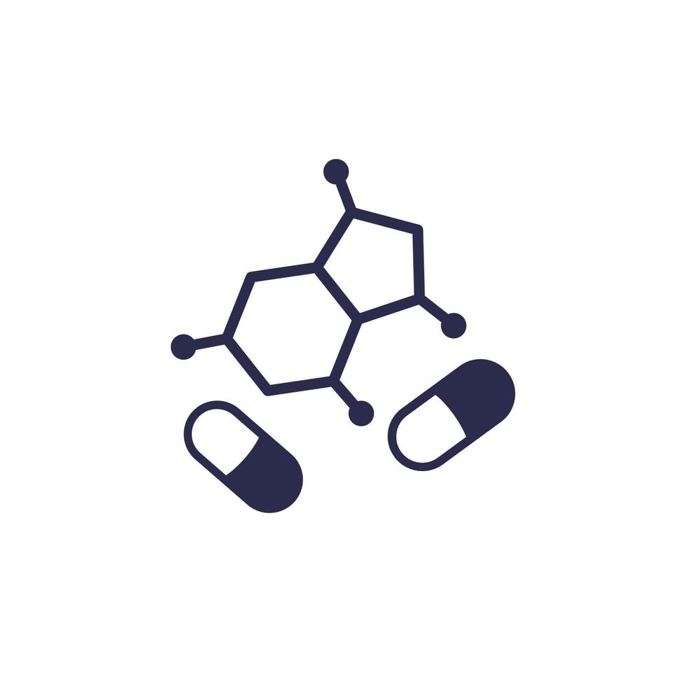 hormone therapy icon on white vector
