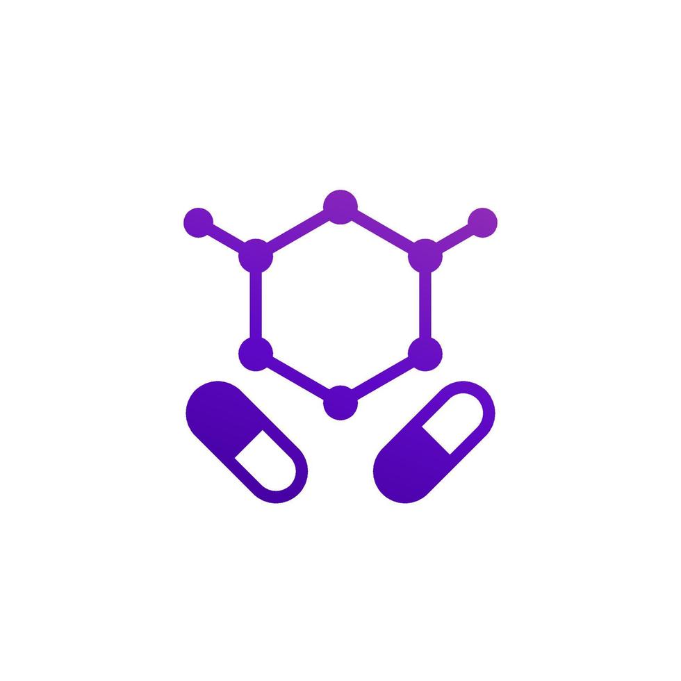 bcaa, amino acids icon on white vector