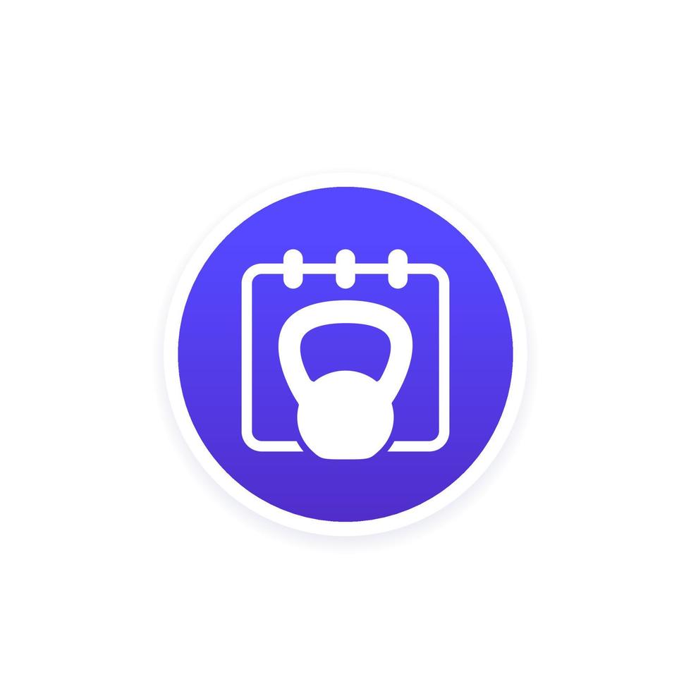 training schedule icon with a kettlebell vector