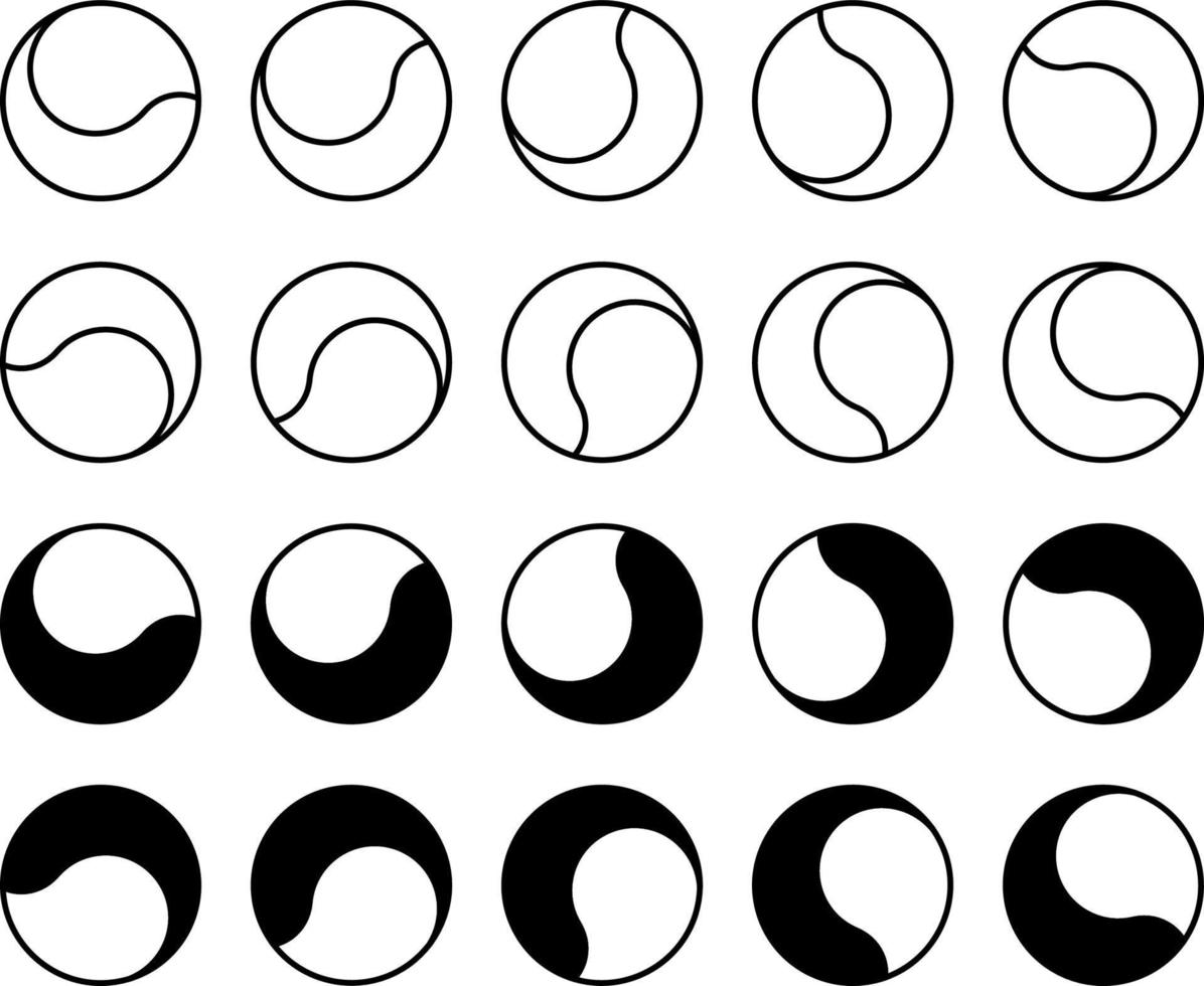 Tennis ball icons in angles. Vector illustration isolated on white background.