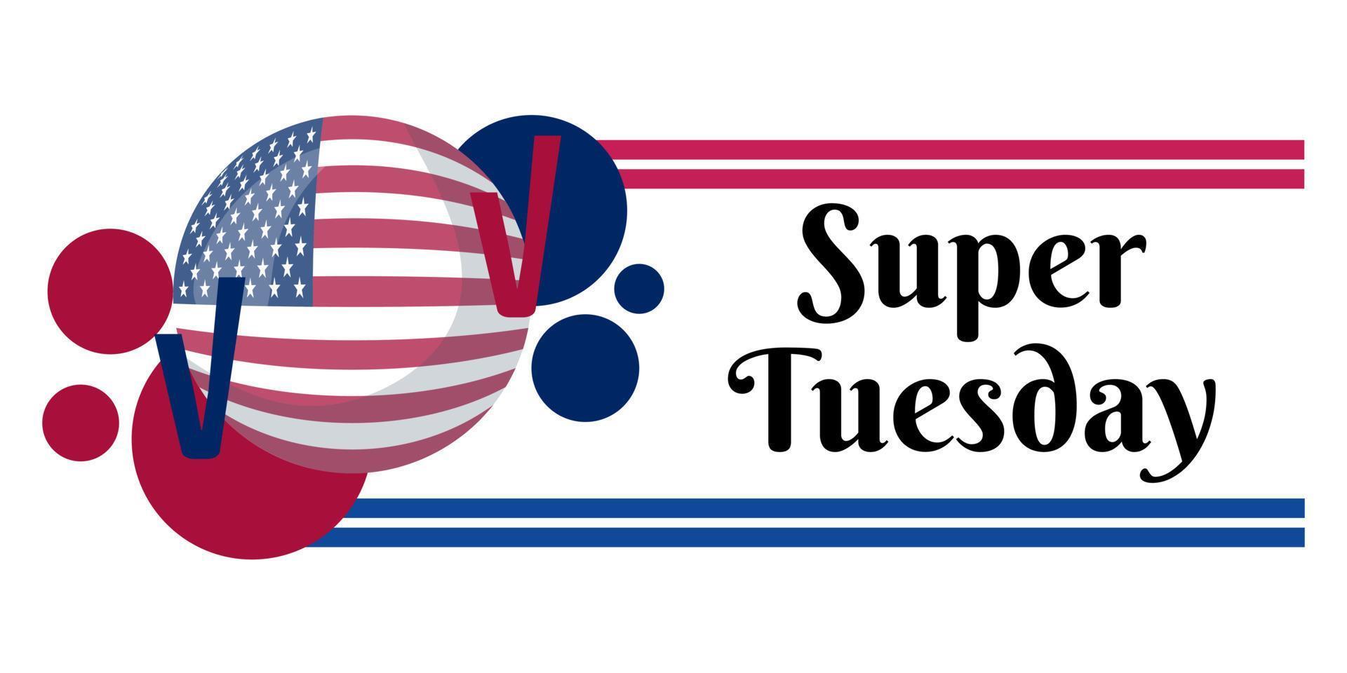 Super Tuesday, Horizontal banner design for theme decoration vector