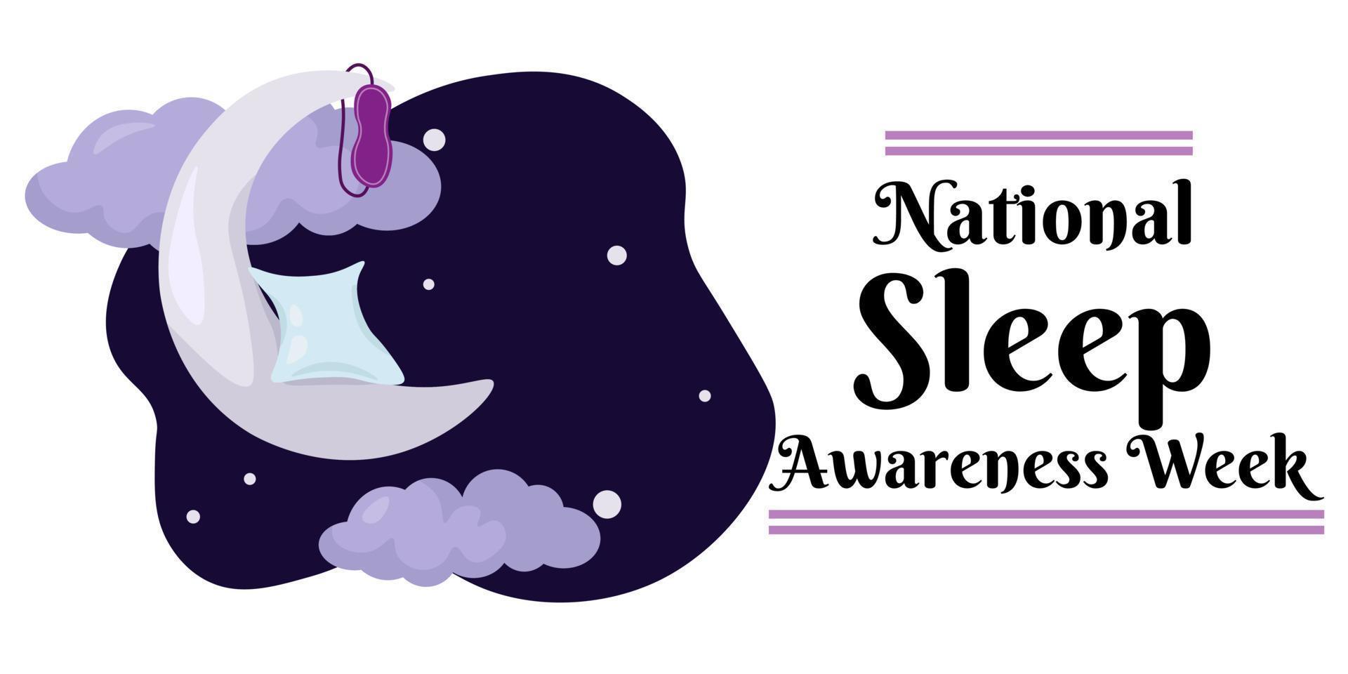 National Sleep Awareness Week, Horizontal banner design for theme design vector