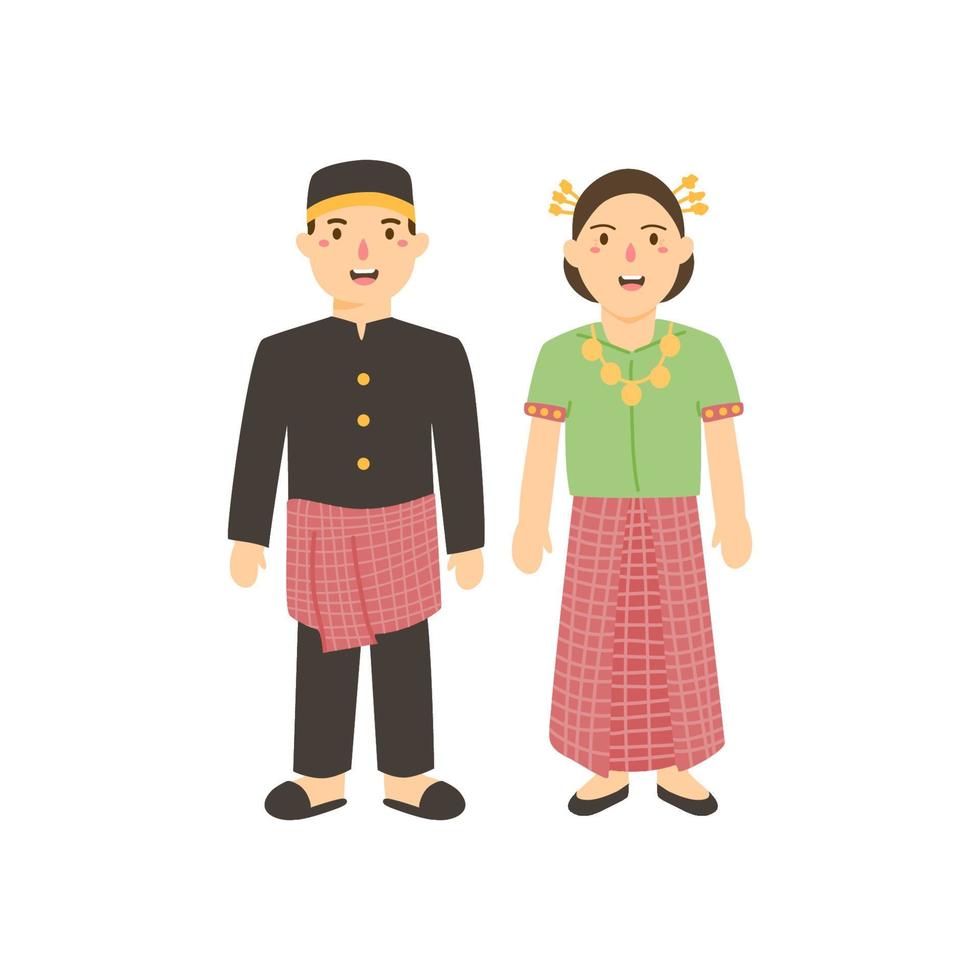 pattuqduq towaine bugis couple with traditional dress vector