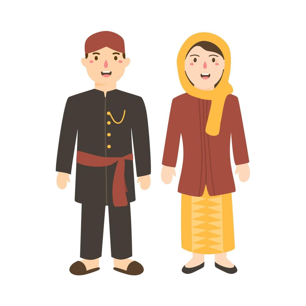 betawi traditional dress abang none vector