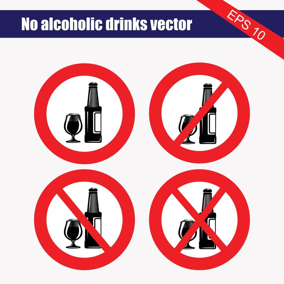 set no sign ,spirits, alcohol for pregnant woman ,no smoking area,drinking alcohols isolated on white background illustration vector eps10