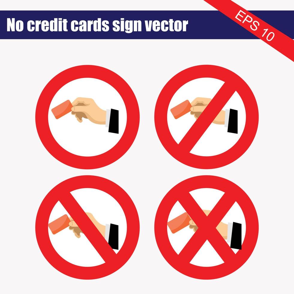 No credit card sign, vector illustration