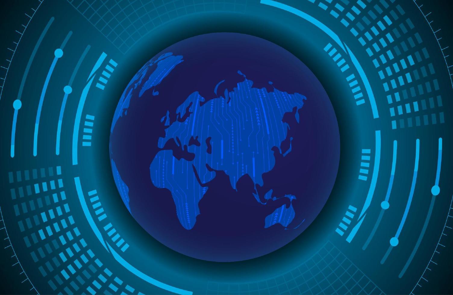 Modern Holographic Globe on Technology Background vector