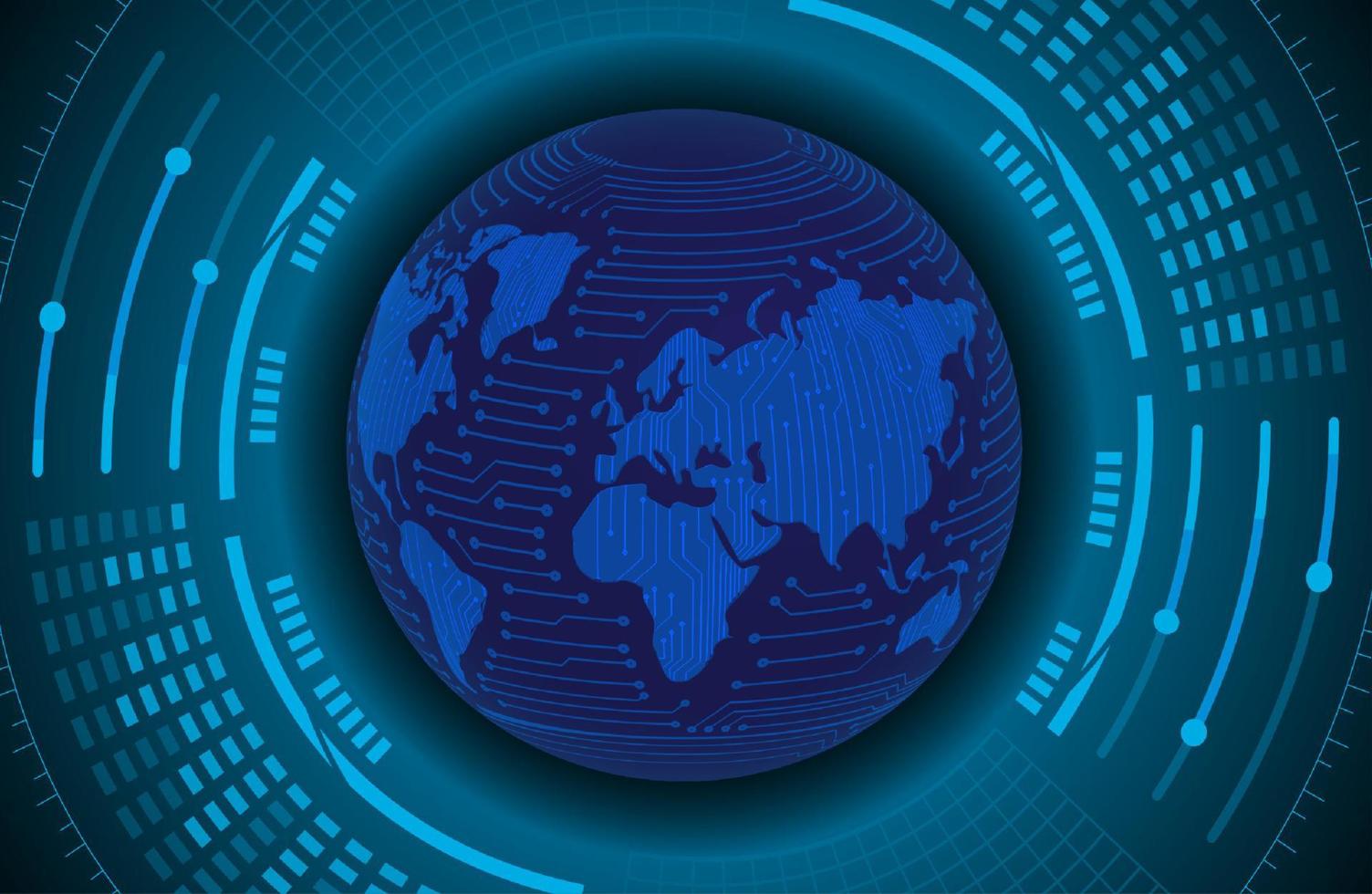 Modern Holographic Globe on Technology Background vector