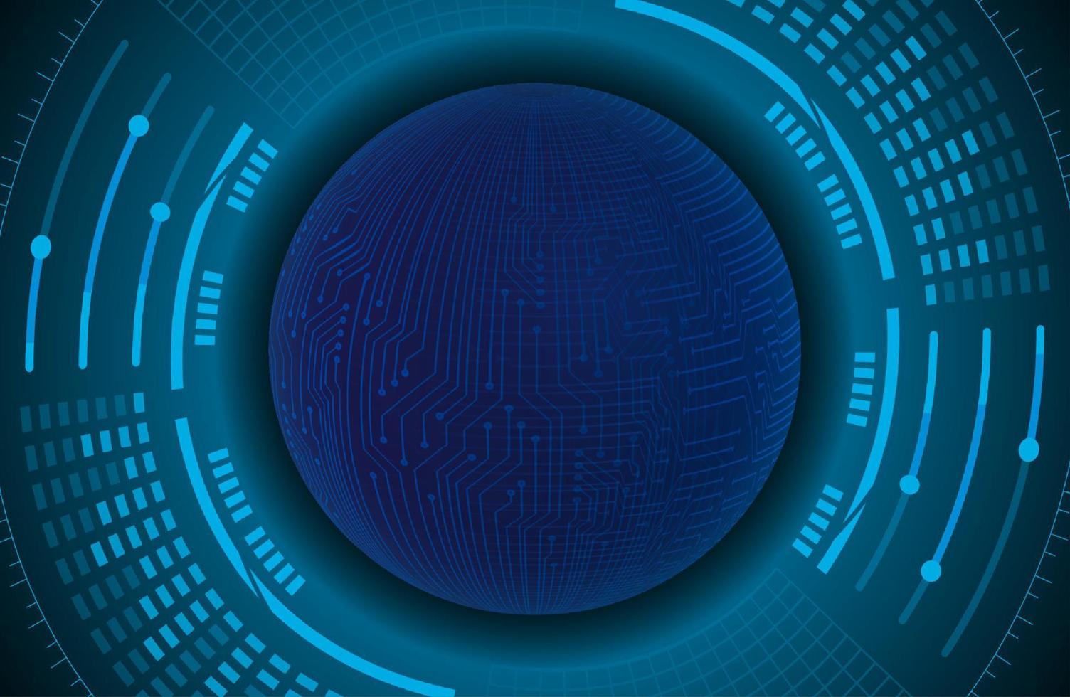 Modern Holographic Globe on Technology Background vector