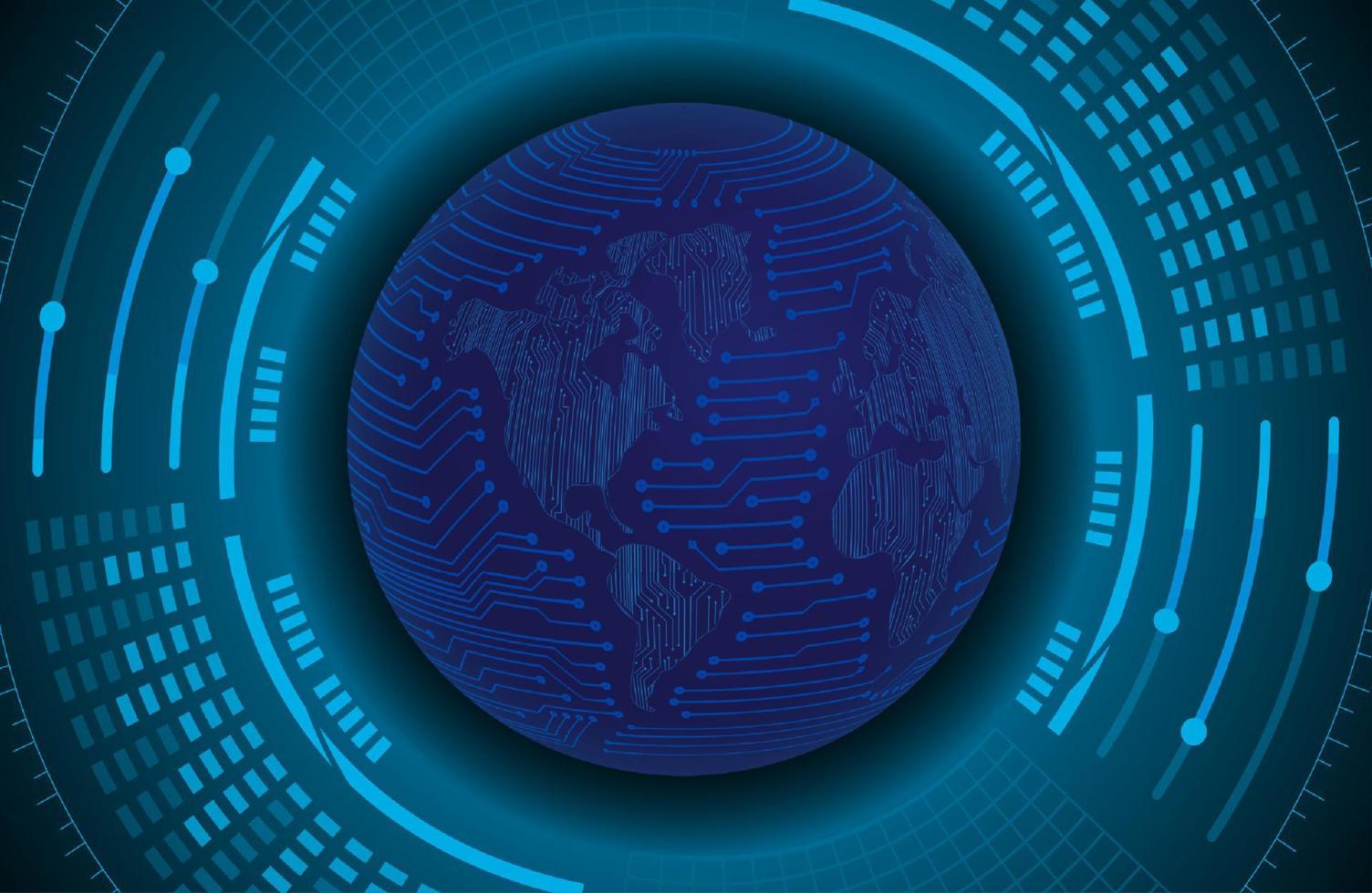 Modern Holographic Globe on Technology Background vector