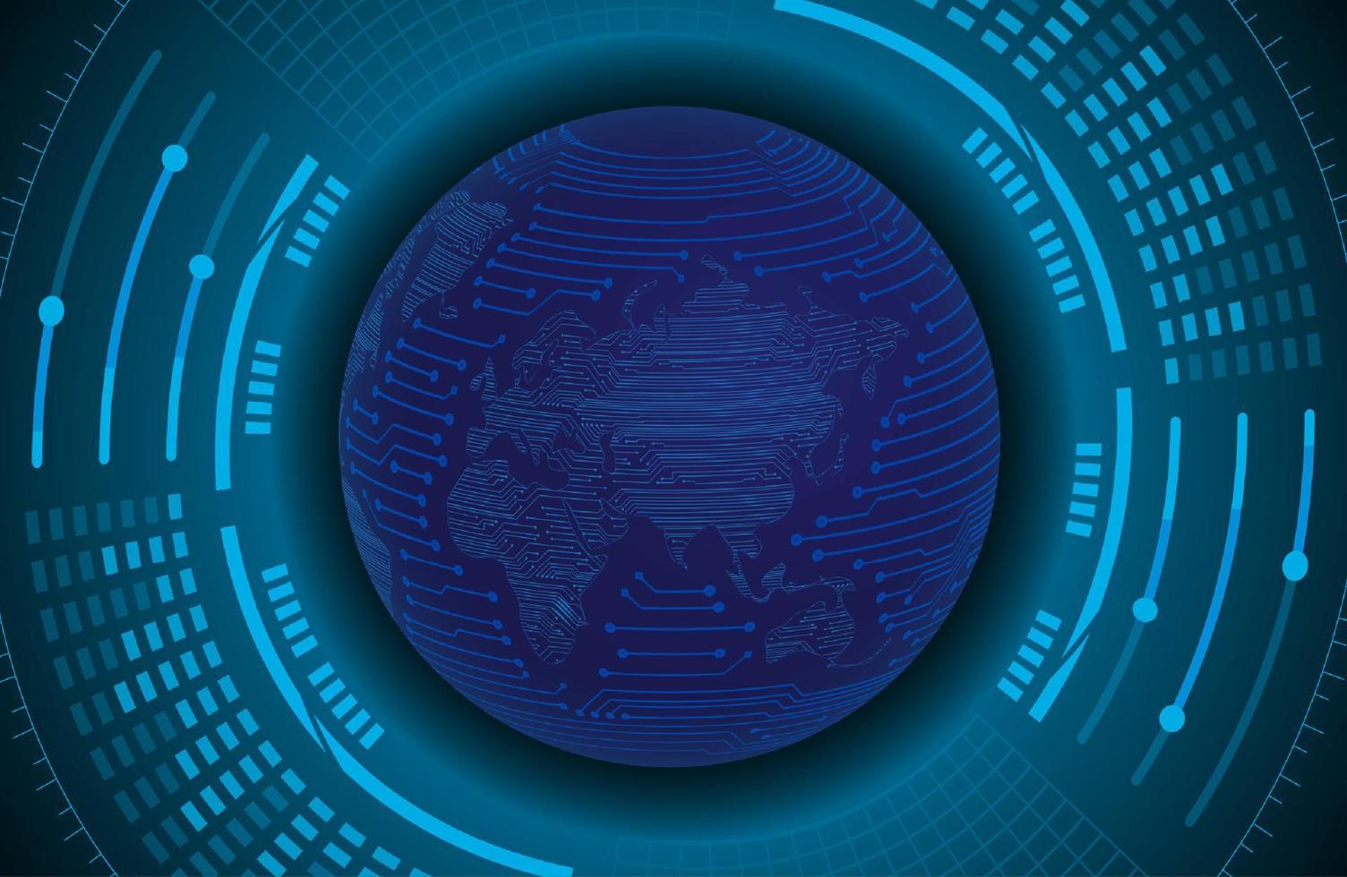 Modern Holographic Globe on Technology Background vector