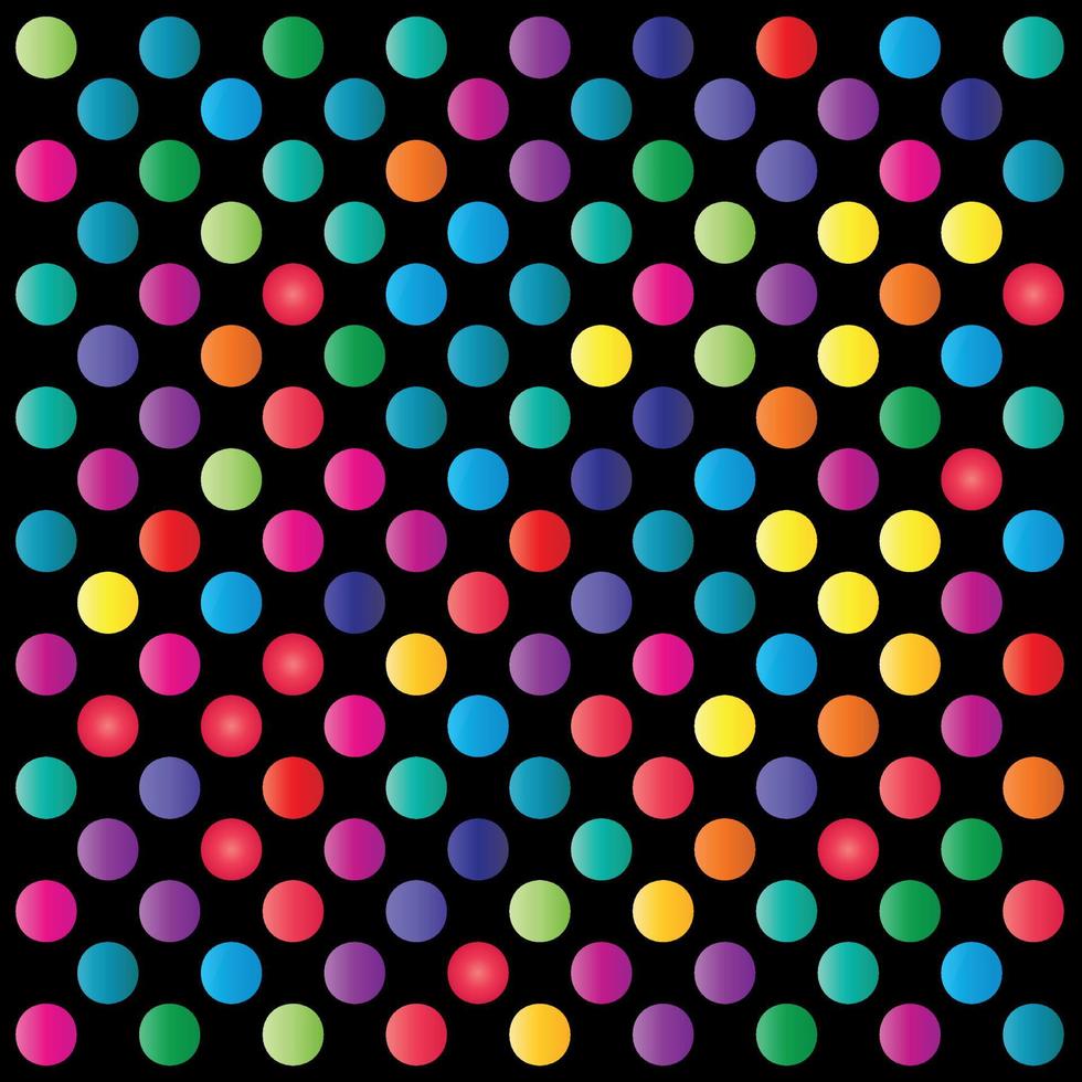 Pattern of colored dots on black background vector