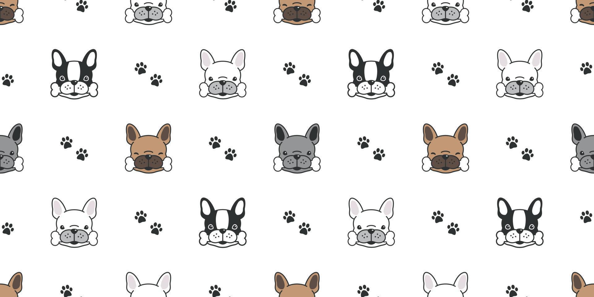 dog seamless pattern vector french bulldog pug isolated background wallpaper cartoon doodle