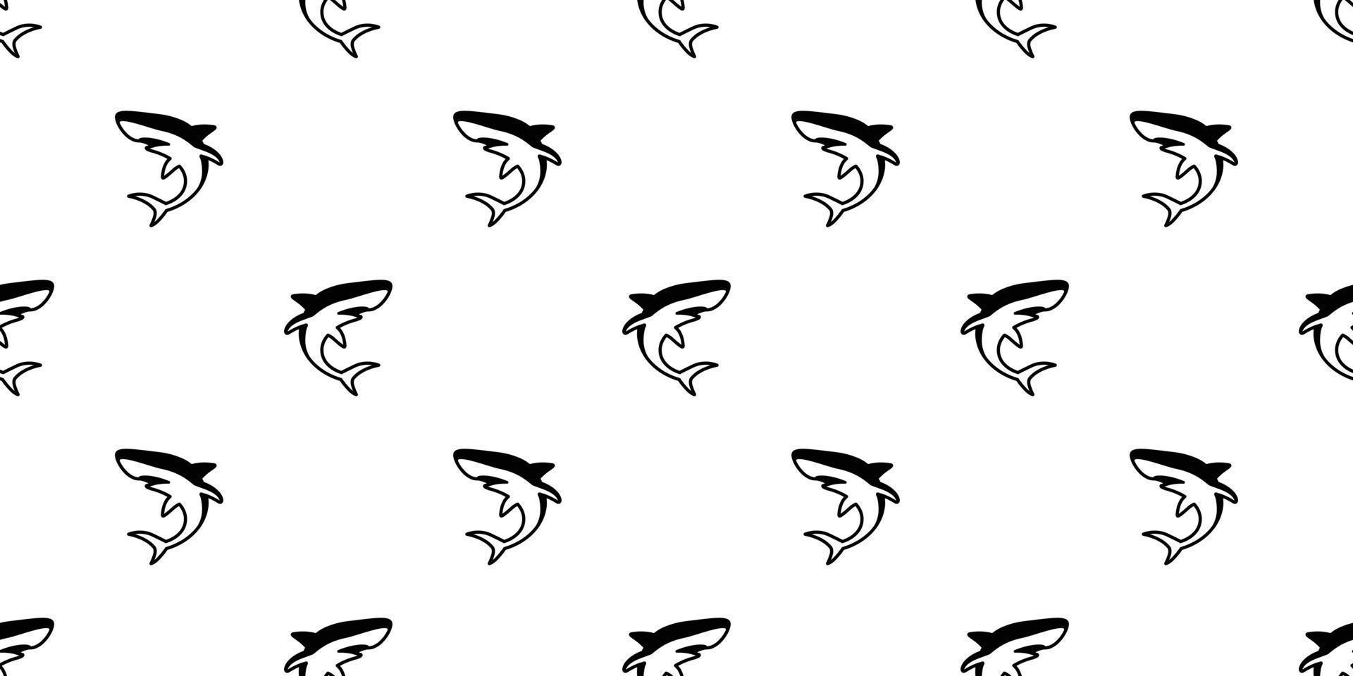 shark seamless pattern dolphin fin isolated vector whale ocean wave sea island beach background wallpaper