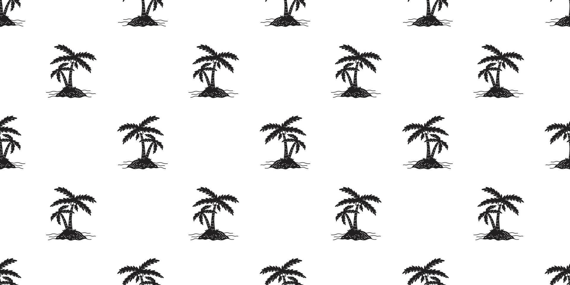 palm tree Seamless Pattern Coconut tree island vector isolated sea ocean summer beach tropical wallpaper background