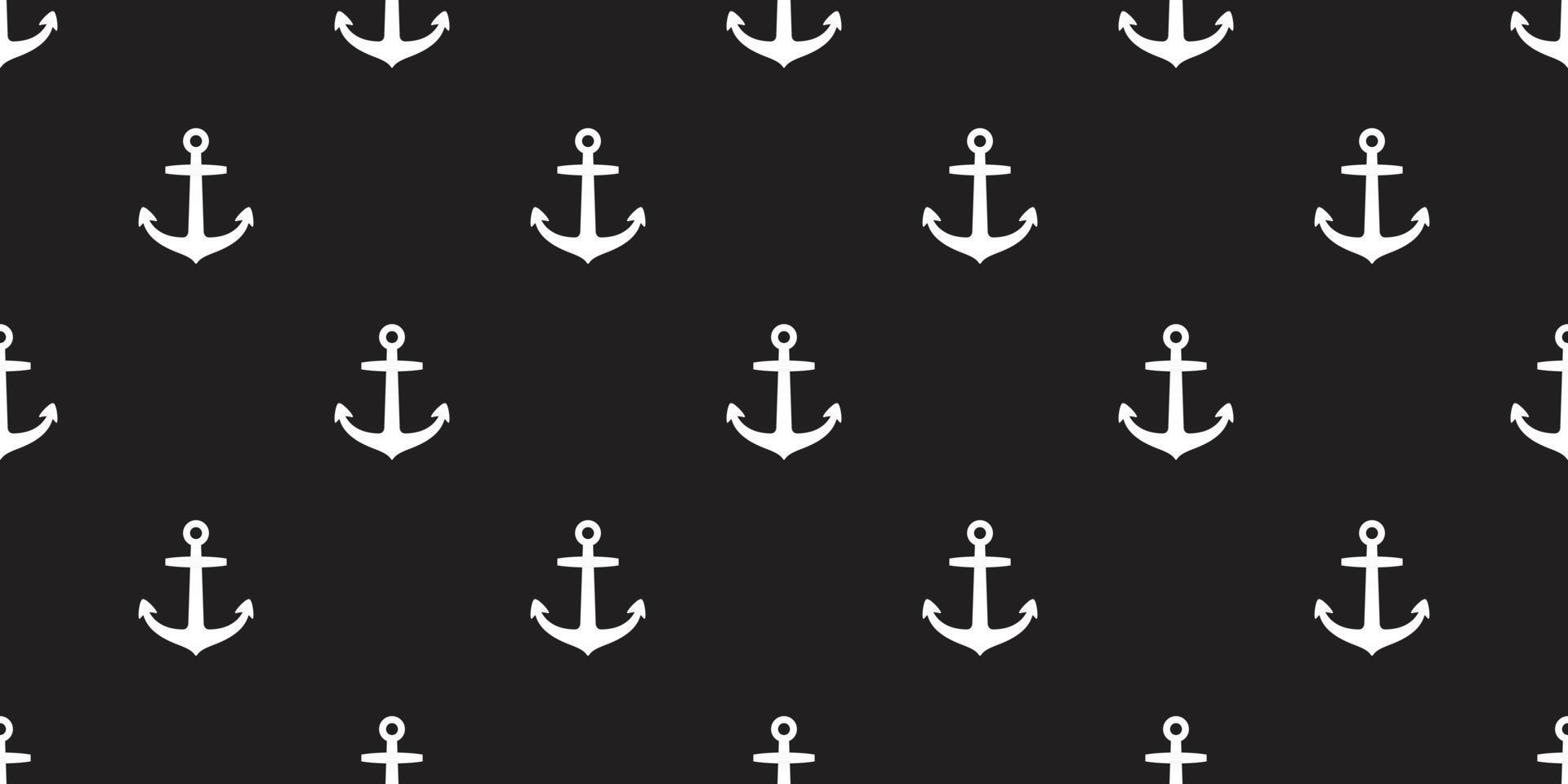 Anchor seamless pattern helm vector maritime nautical sea ocean boat isolated background wallpaper black